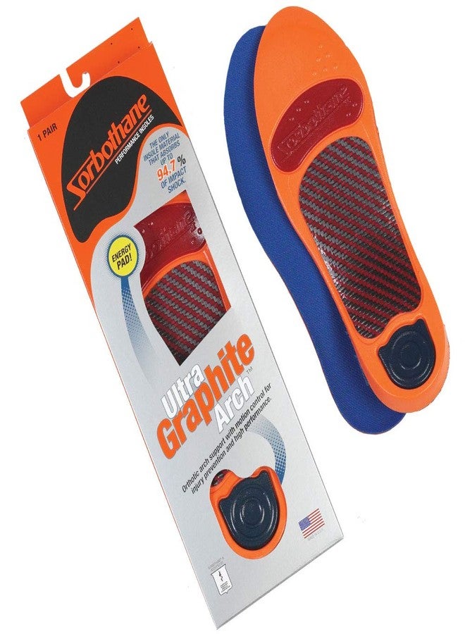 Sorbothane Ultra Graphite Medium Arch Insole W 10.5-11.5, M 8-9 (Metric 41-42) - D - Image 1